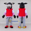 Custom Black and Red Donkey in a Vest and Pants Mascot Costume Adult Full Body Suit for School Events Custom Black and Red Donkey in a Vest and Pants Mascot Costume Adult Full Body Suit for School Events