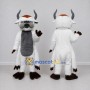 Custom White and Gray Horned Yeti Mascot Costume Adult Full Body Suit for Theme Parties