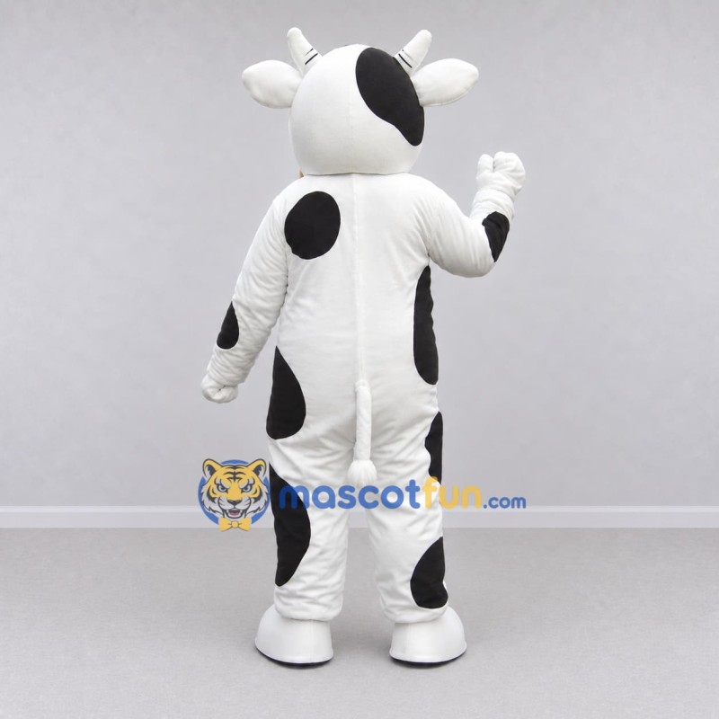 Custom Black and White Cow Mascot Costume Adult Full Body Suit for Farm Events