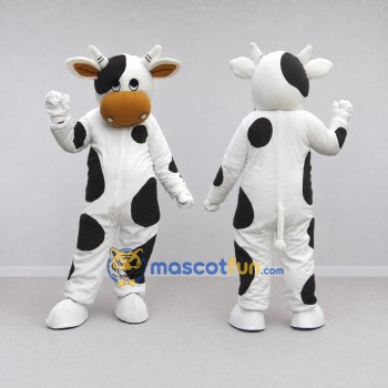 Custom Black and White Cow Mascot Costume Adult Full Body Suit for Farm Events