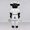 Custom Black and White Bull in a Baseball Uniform Mascot Costume Adult Full Body Suit for Sports Events Custom Black and White Bull in a Baseball Uniform Mascot Costume Adult Full Body Suit for Sports Events