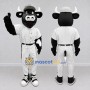 Custom Black and White Bull in a Baseball Uniform Mascot Costume Adult Full Body Suit for Sports Events