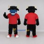 Custom Black and Red Bull in a T-Shirt Mascot Costume Adult Full Body Suit for Sports Events