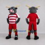 Custom Gray and Red Bull in Sportswear Mascot Costume Adult Full Body Suit for Sports Events