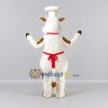 Custom Cream and Red Cow Chef Mascot Costume Adult Full Body Suit for Food Festivals Custom Cream and Red Cow Chef Mascot Costume Adult Full Body Suit for Food Festivals