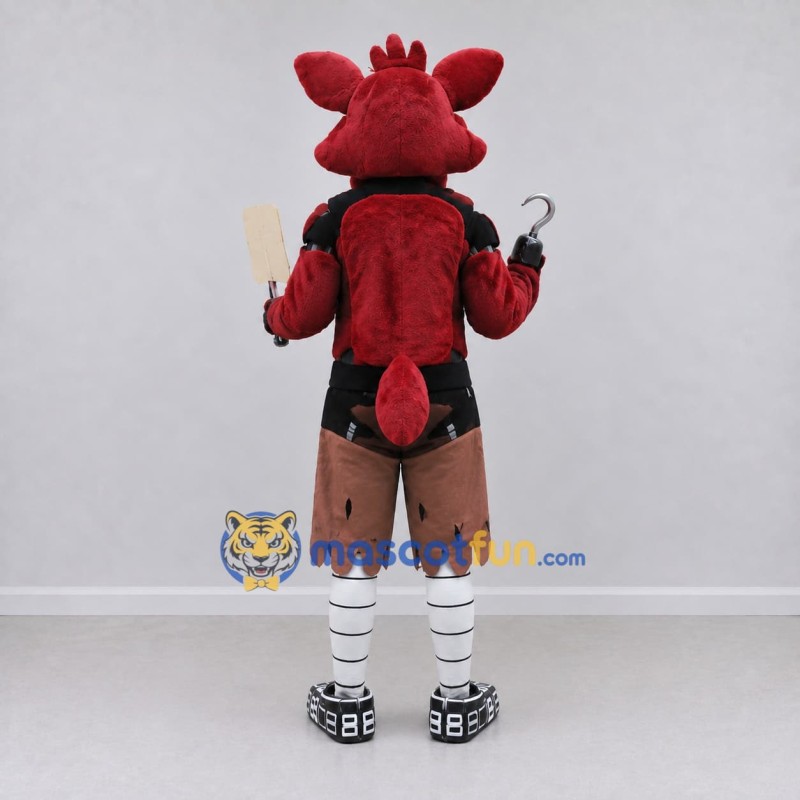 Custom Red and Black Robot Pirate Fox Mascot Costume Adult Full Body Suit for Theme Parties Custom Red and Black Robot Pirate Fox Mascot Costume Adult Full Body Suit for Theme Parties