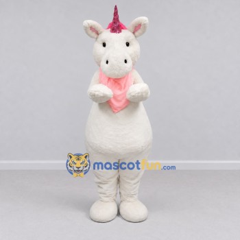 Custom White and Pink Unicorn Mascot Costume Adult Full Body Suit for Theme Parties Custom White and Pink Unicorn Mascot Costume Adult Full Body Suit for Theme Parties