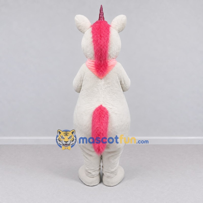 Custom White and Pink Unicorn Mascot Costume Adult Full Body Suit for Theme Parties Custom White and Pink Unicorn Mascot Costume Adult Full Body Suit for Theme Parties