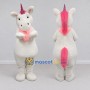 Custom White and Pink Unicorn Mascot Costume Adult Full Body Suit for Theme Parties