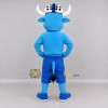 Custom Blue and White Bull in a Helmet and Shorts Mascot Costume Adult Full Body Suit for Sports Events Custom Blue and White Bull in a Helmet and Shorts Mascot Costume Adult Full Body Suit for Sports Events