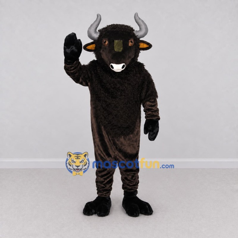 Custom Black and Gray Bull Mascot Costume Adult Full Body Suit for Farm Events Custom Black and Gray Bull Mascot Costume Adult Full Body Suit for Farm Events