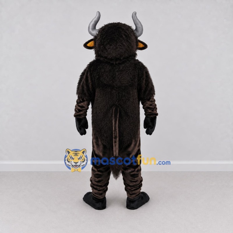 Custom Black and Gray Bull Mascot Costume Adult Full Body Suit for Farm Events Custom Black and Gray Bull Mascot Costume Adult Full Body Suit for Farm Events