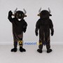 Custom Black and Gray Bull Mascot Costume Adult Full Body Suit for Farm Events