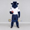 Custom Blue and White Bull in Sportswear Mascot Costume Adult Full Body Suit for Sports Events Custom Blue and White Bull in Sportswear Mascot Costume Adult Full Body Suit for Sports Events