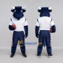 Custom Blue and White Bull in Sportswear Mascot Costume Adult Full Body Suit for Sports Events