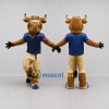Custom Brown and Navy Blue Bull in Sportswear Mascot Costume Adult Full Body Suit for Sports Events Custom Brown and Navy Blue Bull in Sportswear Mascot Costume Adult Full Body Suit for Sports Events
