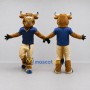 Custom Brown and Navy Blue Bull in Sportswear Mascot Costume Adult Full Body Suit for Sports Events