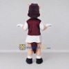 Custom Tan and Burgundy Horse in a Vest and Skirt Mascot Costume Adult Full Body Suit for School Events