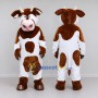 Custom Brown and White Cow Mascot Costume Adult Full Body Suit for Farm Events
