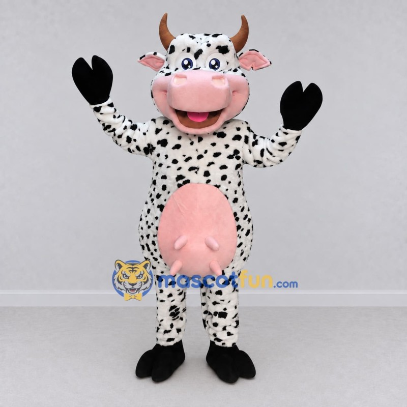 Custom Black and White Spotted Cow Mascot Costume Adult Full Body Suit for Farm Events Custom Black and White Spotted Cow Mascot Costume Adult Full Body Suit for Farm Events