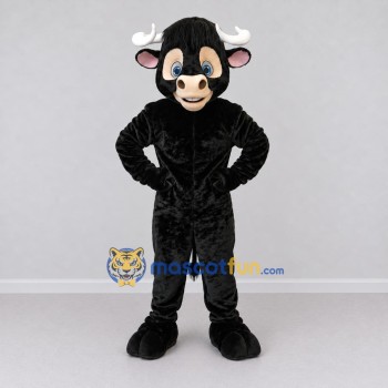 Custom Black and Cream Bull Mascot Costume Adult Full Body Suit for Farm Events Custom Black and Cream Bull Mascot Costume Adult Full Body Suit for Farm Events