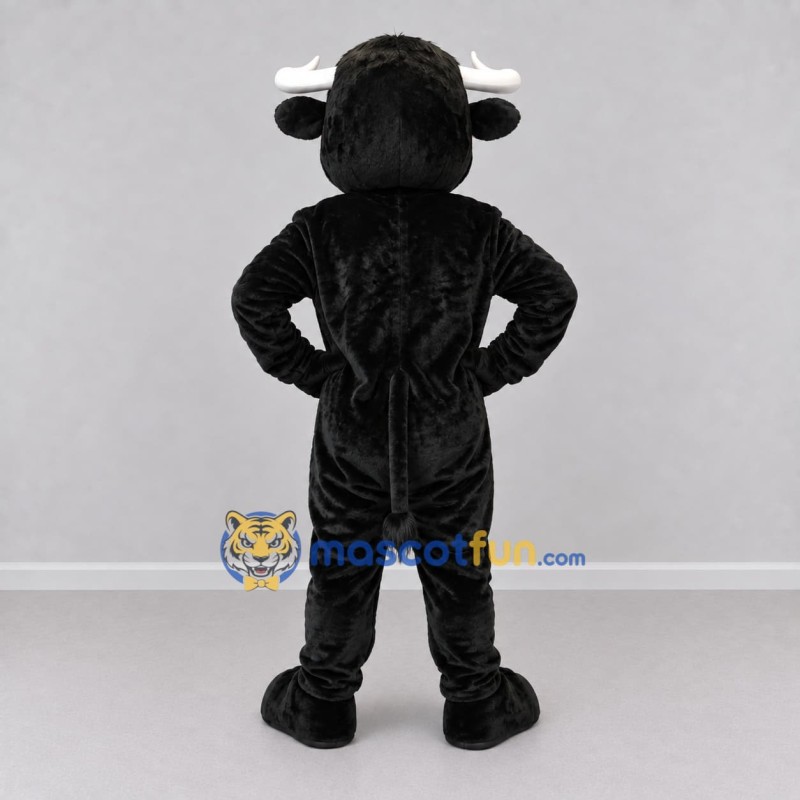 Custom Black and Cream Bull Mascot Costume Adult Full Body Suit for Farm Events Custom Black and Cream Bull Mascot Costume Adult Full Body Suit for Farm Events