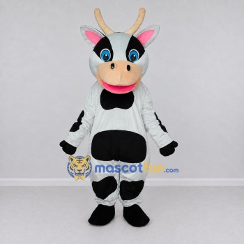 Custom Black and White Cow Mascot Costume Adult Full Body Suit for Farm Events