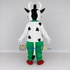 Custom Black and Green Cow in Suspenders and Pants Mascot Costume Adult Full Body Suit for School Events Custom Black and Green Cow in Suspenders and Pants Mascot Costume Adult Full Body Suit for School Events
