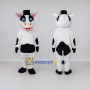 Custom Black and White Cow in a Top Hat Mascot Costume Adult Full Body Suit for Theme Parties