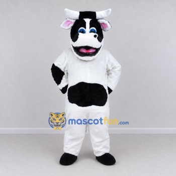 Custom Black and White Cow Mascot Costume Adult Full Body Suit for Farm Events Custom Black and White Cow Mascot Costume Adult Full Body Suit for Farm Events