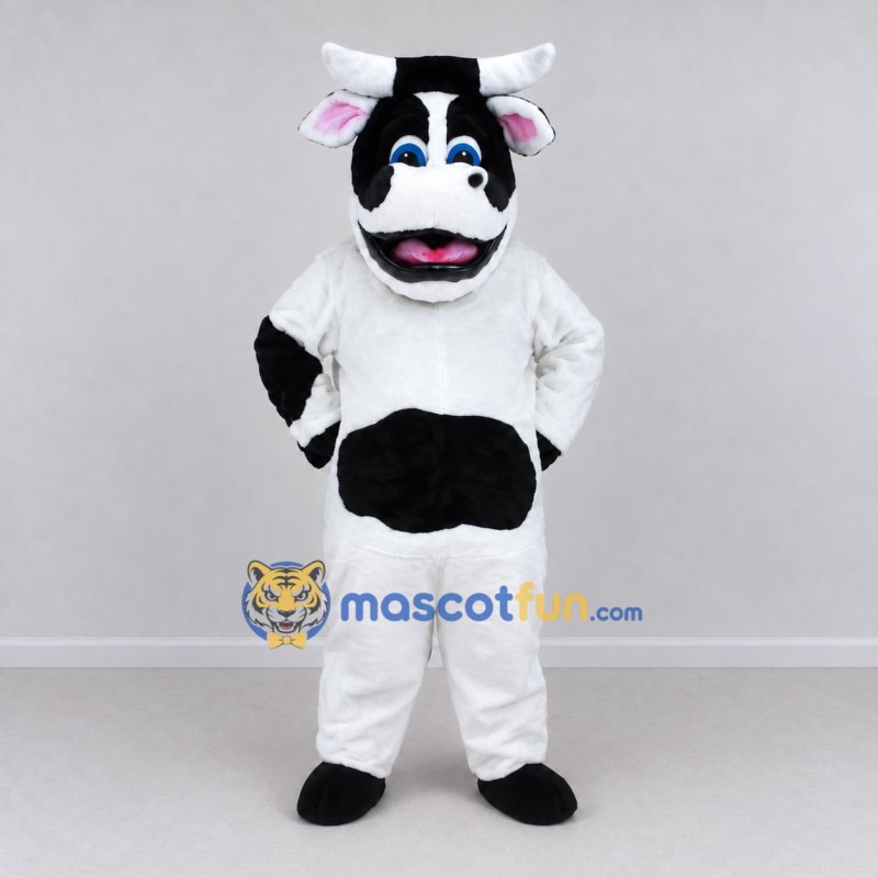 Custom Black and White Cow Mascot Costume Adult Full Body Suit for Farm Events Custom Black and White Cow Mascot Costume Adult Full Body Suit for Farm Events