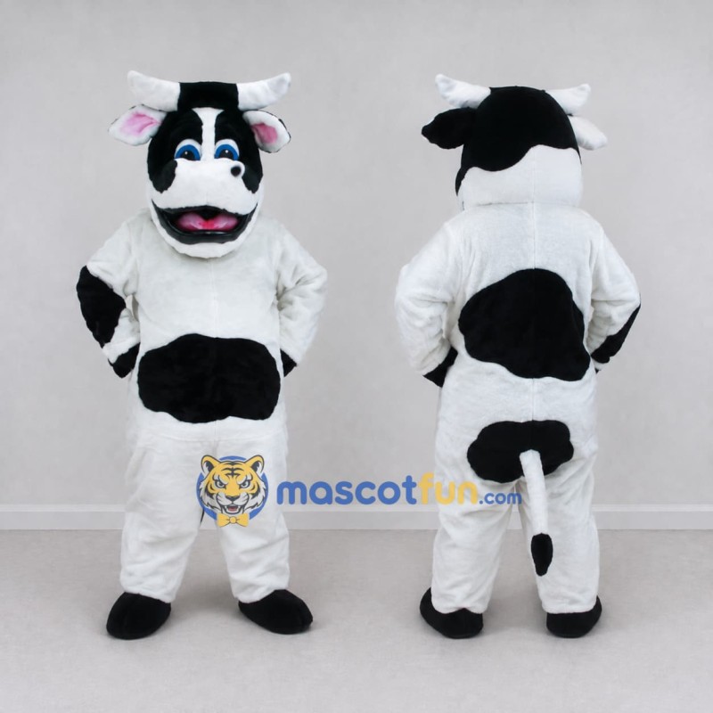 Custom Black and White Cow Mascot Costume Adult Full Body Suit for Farm Events Custom Black and White Cow Mascot Costume Adult Full Body Suit for Farm Events