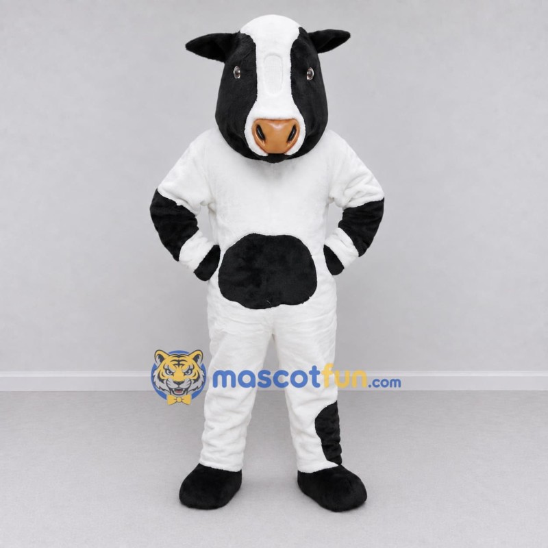 Custom Black and White Cow Mascot Costume Adult Full Body Suit for Farm Events Custom Black and White Cow Mascot Costume Adult Full Body Suit for Farm Events