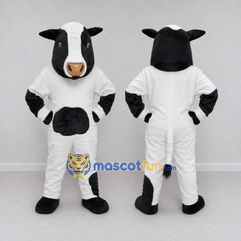 Custom Black and White Cow Mascot Costume Adult Full Body Suit for Farm Events Custom Black and White Cow Mascot Costume Adult Full Body Suit for Farm Events