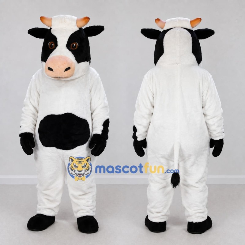 Custom Black and White Cow Mascot Costume Adult Full Body Suit for Farm Events Custom Black and White Cow Mascot Costume Adult Full Body Suit for Farm Events