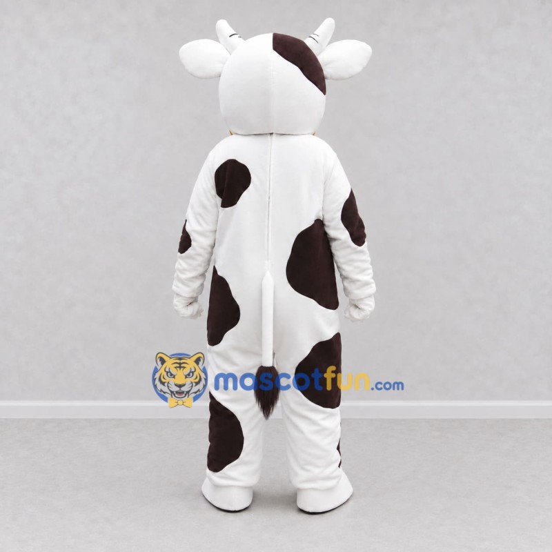 Custom Brown and White Cow Mascot Costume Adult Full Body Suit for Farm Events Custom Brown and White Cow Mascot Costume Adult Full Body Suit for Farm Events