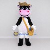 Custom Black and White Cow with a Shoulder Bag Mascot Costume Adult Full Body Suit for School Events Custom Black and White Cow with a Shoulder Bag Mascot Costume Adult Full Body Suit for School Events