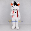 Custom Black and White Cow in Red Suspenders Mascot Costume Adult Full Body Suit for School Events Custom Black and White Cow in Red Suspenders Mascot Costume Adult Full Body Suit for School Events