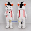 Custom Black and White Cow in Red Suspenders Mascot Costume Adult Full Body Suit for School Events Custom Black and White Cow in Red Suspenders Mascot Costume Adult Full Body Suit for School Events