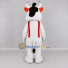 Custom Black and White Cow in Red Suspenders Mascot Costume Adult Full Body Suit for School Events Custom Black and White Cow in Red Suspenders Mascot Costume Adult Full Body Suit for School Events