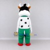 Custom Black and Green Cow in Suspenders and Pants Mascot Costume Adult Full Body Suit for School Events Custom Black and Green Cow in Suspenders and Pants Mascot Costume Adult Full Body Suit for School Events