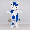 Custom Blue and White Cow Mascot Costume Adult Full Body Suit for School Events Custom Blue and White Cow Mascot Costume Adult Full Body Suit for School Events