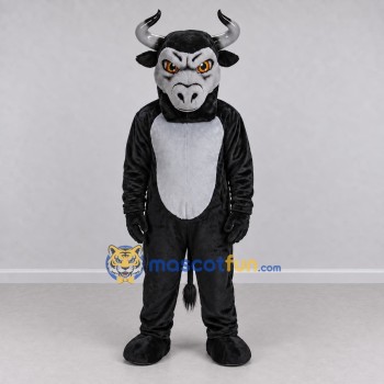 Custom Black and Gray Bull Mascot Costume Adult Full Body Suit for Sports Events Custom Black and Gray Bull Mascot Costume Adult Full Body Suit for Sports Events