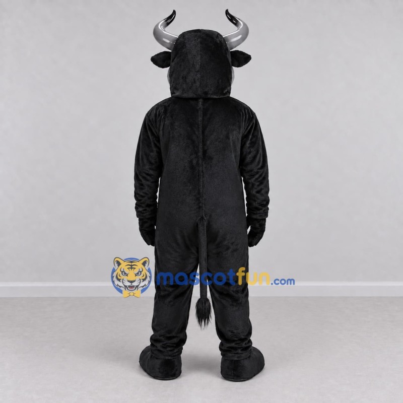 Custom Black and Gray Bull Mascot Costume Adult Full Body Suit for Sports Events Custom Black and Gray Bull Mascot Costume Adult Full Body Suit for Sports Events