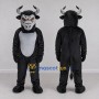 Custom Black and Gray Bull Mascot Costume Adult Full Body Suit for Sports Events