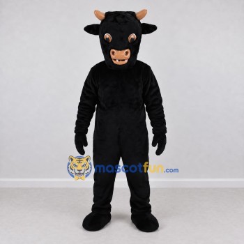 Custom Black and Tan Bull Mascot Costume Adult Full Body Suit for Farm Events Custom Black and Tan Bull Mascot Costume Adult Full Body Suit for Farm Events