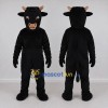 Custom Black and Tan Bull Mascot Costume Adult Full Body Suit for Farm Events Custom Black and Tan Bull Mascot Costume Adult Full Body Suit for Farm Events