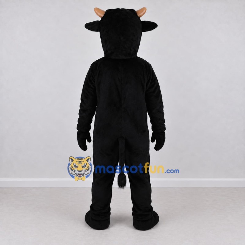 Custom Black and Tan Bull Mascot Costume Adult Full Body Suit for Farm Events Custom Black and Tan Bull Mascot Costume Adult Full Body Suit for Farm Events