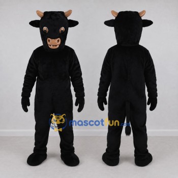 Custom Black and Tan Bull Mascot Costume Adult Full Body Suit for Farm Events