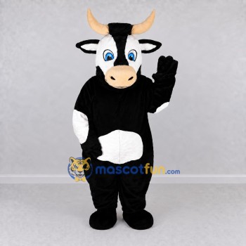 Custom Black and White Bull Mascot Costume Adult Full Body Suit for Farm Events Custom Black and White Bull Mascot Costume Adult Full Body Suit for Farm Events